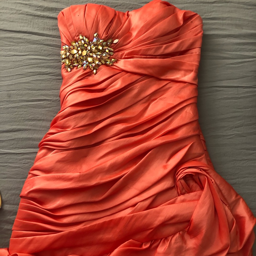 peach dress
